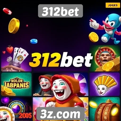 Variedade de jogos disponíveis na plataforma 312bet